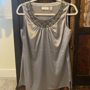 Chico's Women's Embellished Beaded Sleeveless Cami Tank Top Size 0 / US 4 - NWT
